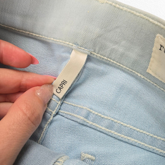 Rag and Bone Light Wash Mid Rise Capri USA Made Cropped Fay Skinny Jeans Size 24 - Picture 3 of 10